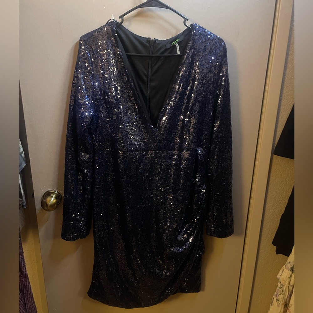 Navy Sequin Mini Dress size 16